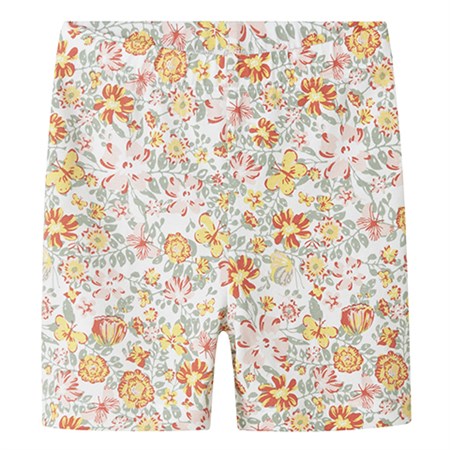 Name It - Vayo Short Leggings - Yellow Flower, Bright White