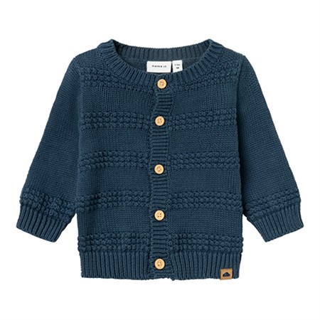 Name It - Losso Strik Cardigan, Dark Denim