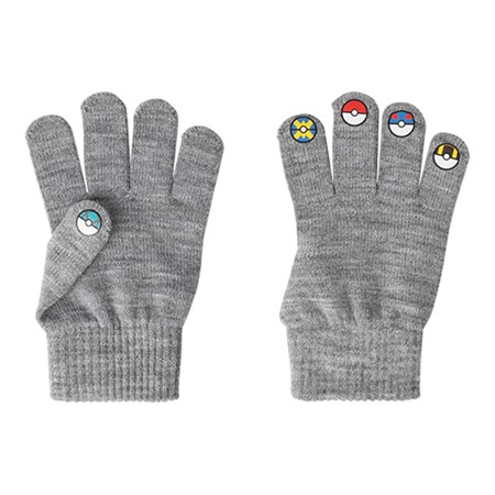 Name It - Jiroko Pokemon Magic Gloves Finger Details, Grey Melange