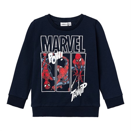 Name It - Jessie Spiderman Sweatshirt UNB LS, Dark Sapphire