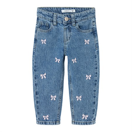 Name It - Bella Mom Jeans Noos Bows, Medium Blue Denim