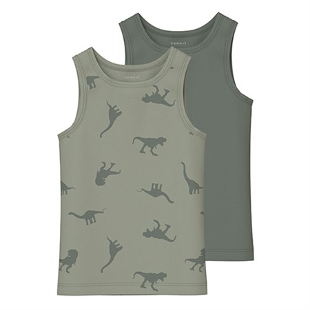 Name It - 2-pak Tank Top Agave Green Dino Noos, Agave Green