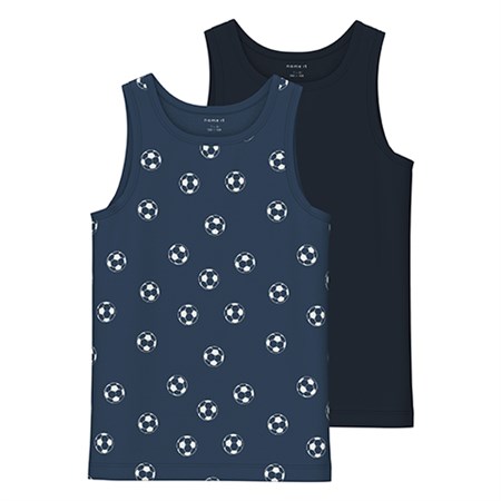 Name It - 2 Pak Tank Top Football Noos, Dark Denim