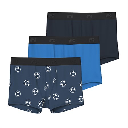 Name It - Boxershorts 3 Pak Football Noos, Dark Denim