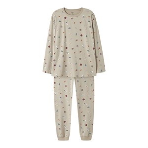 Name It - NAN VISMAS LS NIGHTSET VOKSEN, Pure Cashmere AOP Christmas