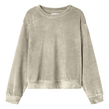Name It - Veloa Velvet Short Top LS, Cement