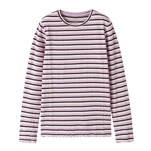 Name It - NKF VEMMA GLITTER LS SLIM TOP, Full Blooming Pink C+ loud Dancer + Chocolate Plum