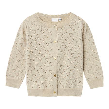 Name It - Riglitter Strik Cardigan, Frosted Almond