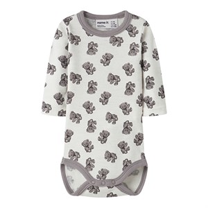 Name It - NBN WILLU WOOL LS BODY, Snow White AOP Teddy Bear