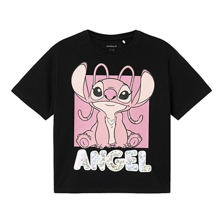 Name It - Nyri Stitch SS NReg Top WDI, Black