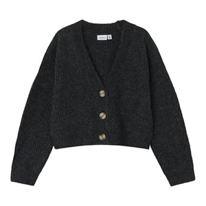 Name It - Holly Boxy Short Knit Cardigan Noos, Dark Grey Melange