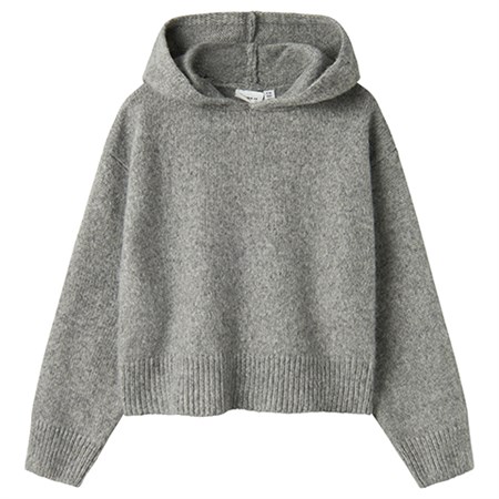 Name It - Ballade Short Boxy Knit WH, Grey Melange