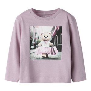 Name It - Votea Nreg Top LS, Shopping Bear, Dawn Pink