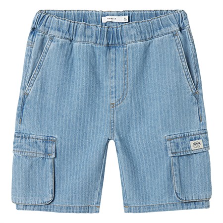Name It - Ryan Cargo DNM Shorts 3950-KY - Stripes, Light Blue Denim