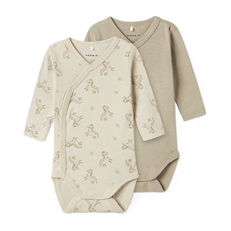 Name It - Body 2 Pack Wrap Noos LS, Rainy Day Zebra