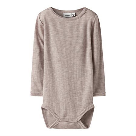 Name It - Wax Unisex Wool Rib Body Noos, Shadow Gray