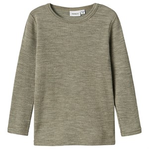 Name It - Wax Unisex Wool Rib Top Noos LS, Dried Sage