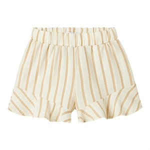 Name It - Herdon Shorts, Bleached Sand Stripes Cloud Dancer