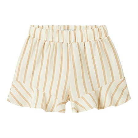 Name It - Herdon Shorts, Bleached Sand Stripes Cloud Dancer