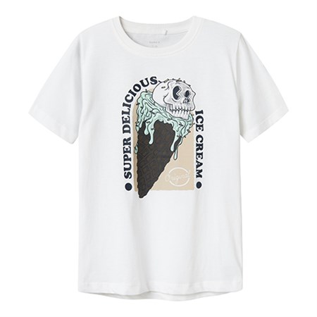 Name It - Jalka Top SS - Honeydrew, Bright White