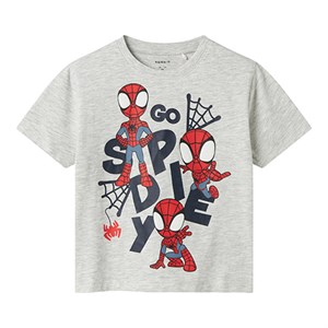 Name It - Main Spiderman Nreg Top Mar SS, Light Grey Melange