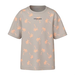 Name It - NKM VENZEL SS NREG TOP, Chateau Gray AOP Palm