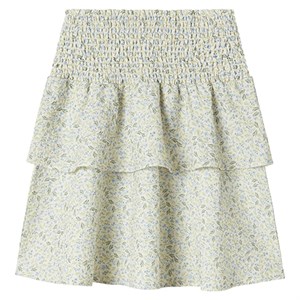 LMTD - Haileys Short Skirt - Blue Flower AOP, White Alyssum