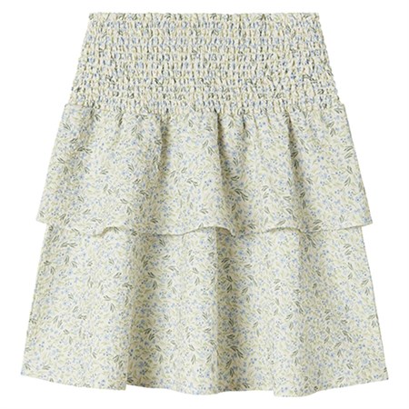 LMTD - Haileys Short Skirt - Blue Flower AOP, White Alyssum