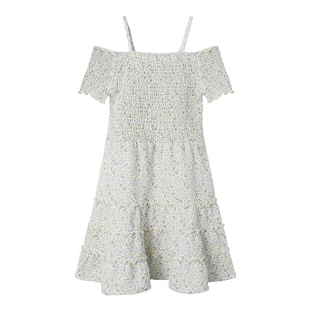 LMTD - Haileys Short Dress - Blue Flower AOP, White Alyssum