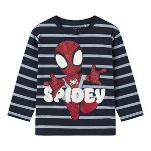 Name It - Josue Spider Nreg Top Mar LS, Navy Blazer Stripes Dusty Blue