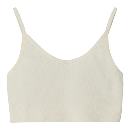 LMTD - Kailey Rib Bralette Noos, White Alyssum