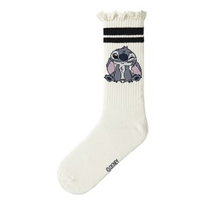 Name It - Akini Stitch Tennis Sock WDI, Cloud Dancer/Black
