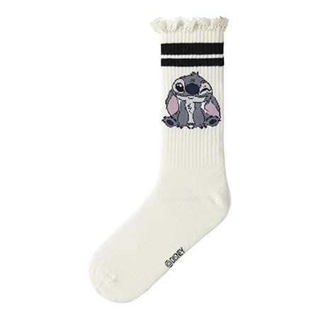 Name It - Akini Stitch Tennis Sock WDI, Cloud Dancer/Black