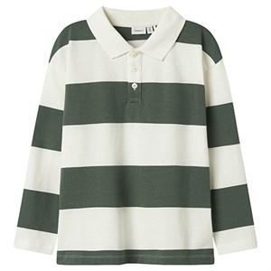Name It - Nutiva RLX Polo LS, Cloud Dancer/Garden Topiary