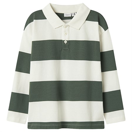Name It - Nutiva RLX Polo LS, Cloud Dancer/Garden Topiary