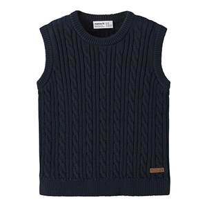 Name It - Roman Strik Slipover / Vest, Navy Blazer