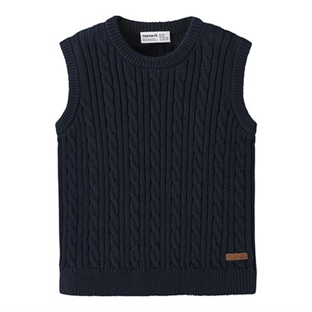 Name It - Roman Strik Slipover / Vest, Navy Blazer