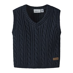 Name It - Roman Strik Slipover / Vest, Navy Blazer