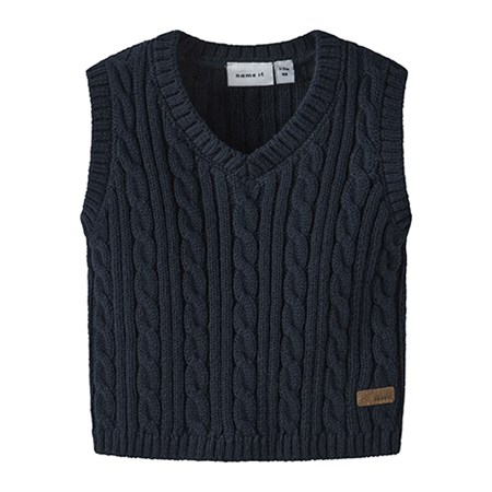 Name It - Roman Strik Slipover / Vest, Navy Blazer