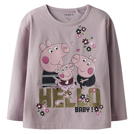 Name It - Ora Peppa Nreg Top CPLG LS, Keepsake Lilac