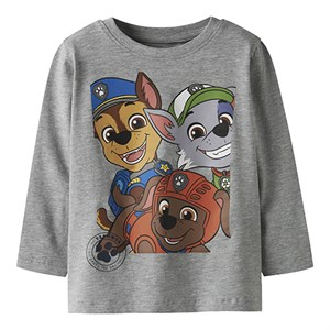 Name It - Nitin Paw Patrol Nreg T-shirt CPLG LS, Grey Melange