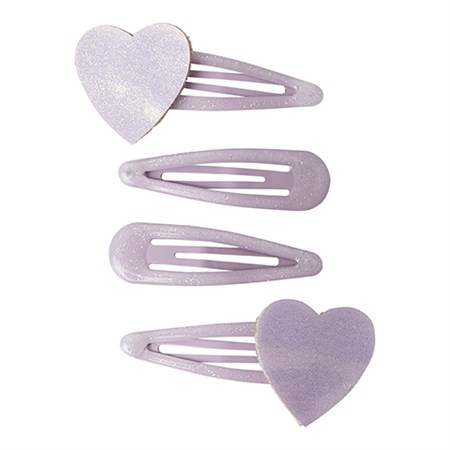 Name It - Rosa Hårclips 4 stk. Hjerter, Keepsake Lilac