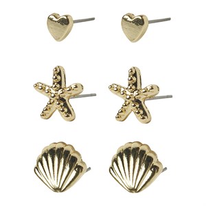 LMTD - Sea 3 P Small Earring, Gold Colour