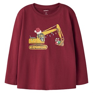 Name It -  NMM VOSMAS LS NREG TOP W EXCEVATOR, Red Dahlia