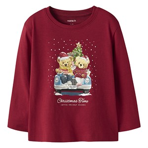 Name It - Vosmas Nreg T-shirt X-Mas Teddy Bears LS, Jester Red