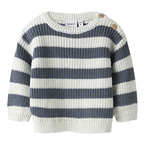 Name It - Olfert Knit LS, Cloud Dancer/Flintstone
