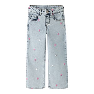 Name It - Rose Wide Emb Jeans 2633-FR Noos, Light Blue Bleached Denim