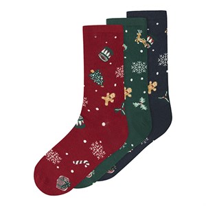 Name It - FORUDBESTILLING - Vismas 3P Sock, Jester Red/Navy Blazer/Botanical Garden