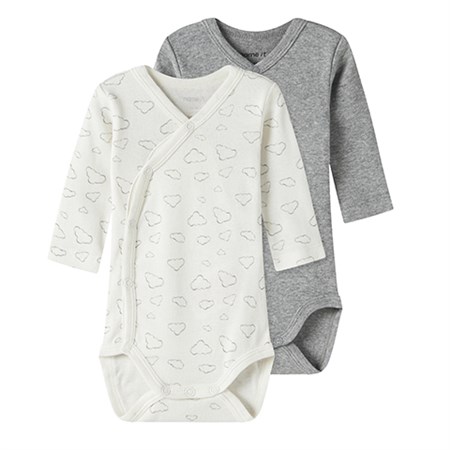 Name It - Body 2P Wrap Cloud Noos LS, Jet Stream/Grey Melange
