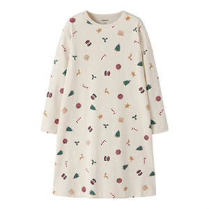 Name It - FORUDBESTILLING Vismas LS Natkjole, Whitecap Gray